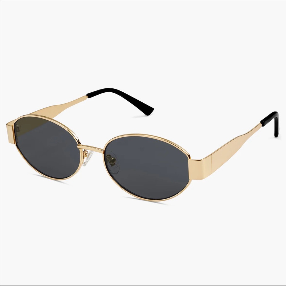 Sojos unisex Gold Frame Oval Sunglasses
